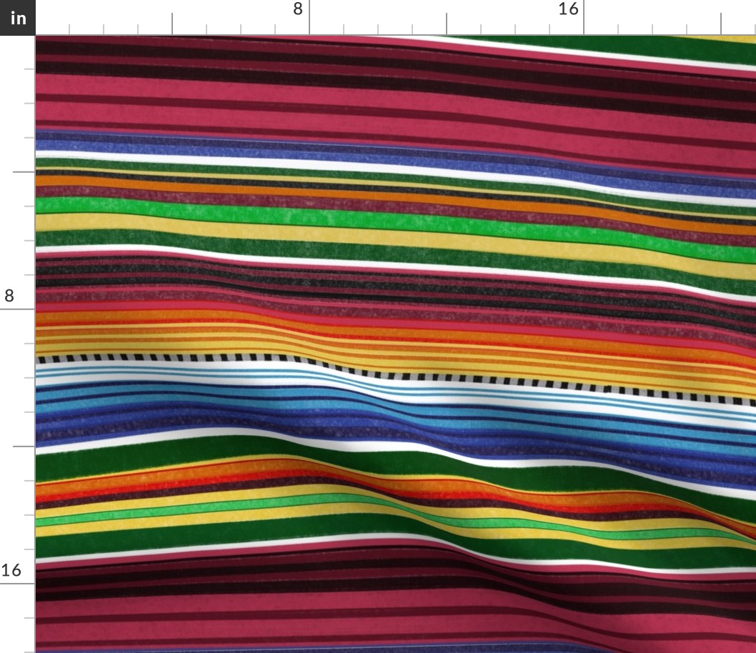 Mexican Serape Colorful Stripes Mexican Blanket