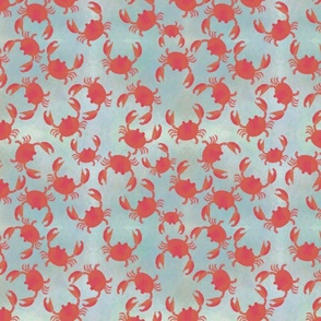 Watercolor Crab Nautical Ocean Summer Fabric Clam Bake 