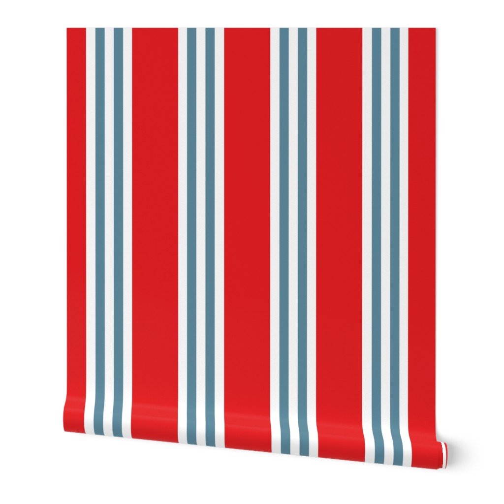 beach stripes - red and blueberry