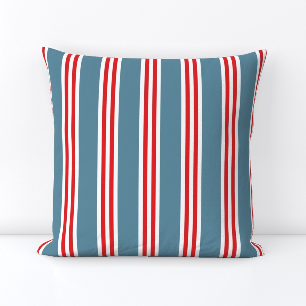 beach stripes - blueberry and red