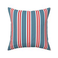 beach stripes - blueberry and red