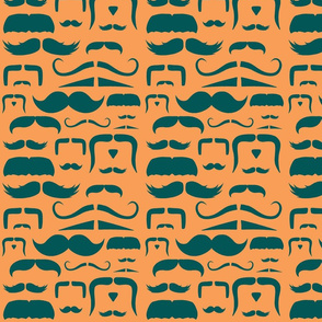 mustache love orange and teal