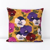 Crosshatch and Pansies Pattern Clash