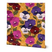 Crosshatch and Pansies Pattern Clash