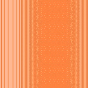 (S) Stripes Turn Quickly Into Polka Dots Size S Light Peach on Tangerine