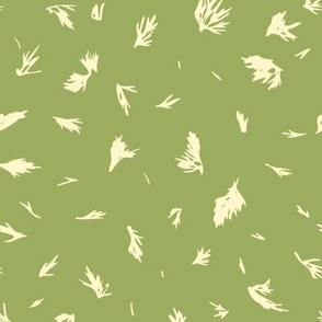 Traveling on a Breeze - Cream On Muted Green