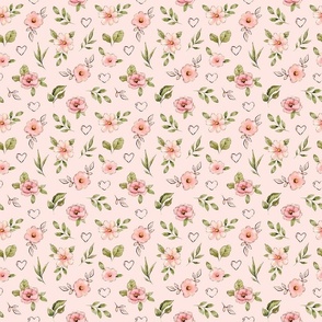 Petite Pink Watercolor Floral 6 inch