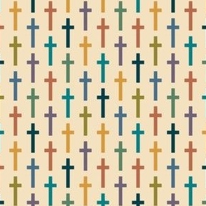 Small Christian Crosses // Bright Colors on Almond