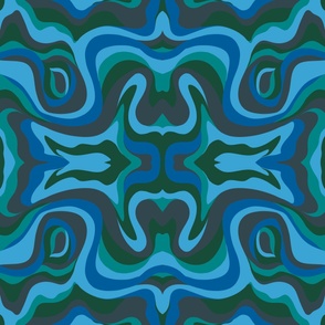 Ultra-Steady Kaleidoscope Abstract (24") - blue, green, grey