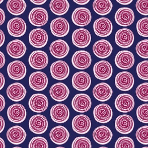 Circular Roses: A Stunning Pattern Design Featuring Rose Drawn with Circles (Dark blue and red)