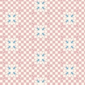 Geometric Flower Grid - Pink - Mini