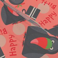 Happy Birthday Toucan Funny Cute Silly Party Bird with Gifts and Bubbles - MEDIUM Scale - UnBlink Studio by Jackie Tahara
