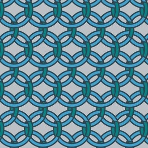 Interlocking Circles in Pantone's Ultra Steady palette of blues and greens, large