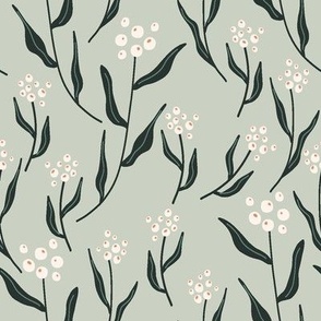Floral Stems in Mint Green x Pastel Nutcracker Collection