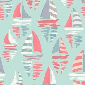 sailboats in pastels