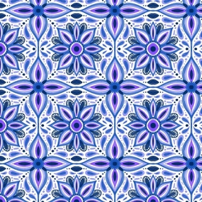 Blue and Purple Kaleidoscope Flowers