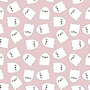 mini 3x3in cute ghosts - pink