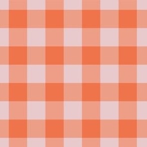 small pink and orange check