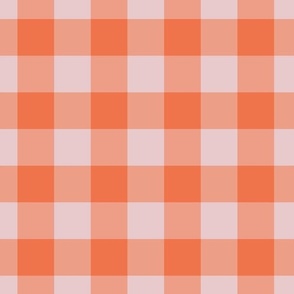 large pink and orange check