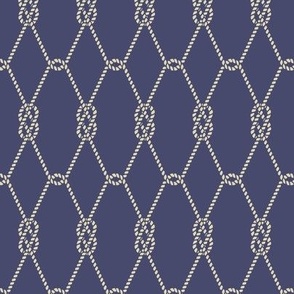 nautical knots - cream and navy blue