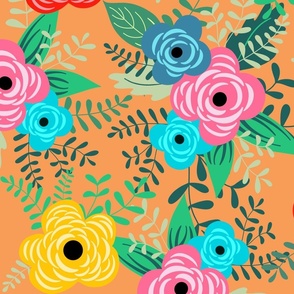 Floral Bliss: Radiant Blooms Pattern (Large)