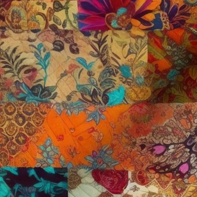 Bohemian Wonderland Patchwork Vibrant Bright Hippie 