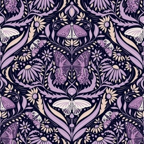 butterflies and daisies | dark purple