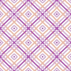 pastel diagonal summer plaid - purple 