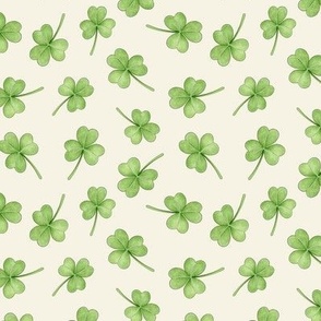 Shamrock ditsy pattern on ivory - small scale