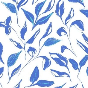Blue and White Leaves