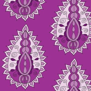 purple paisley teardrop