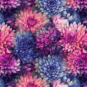 Watercolor Chrysanthemums
