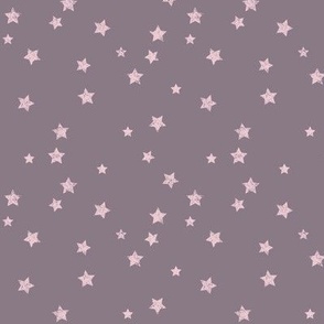 Distressed Stars Pale Pink on warm Grey (Taupe) - Small 