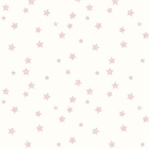 Distressed Stars Pale pastel Pink on warm White - Small 