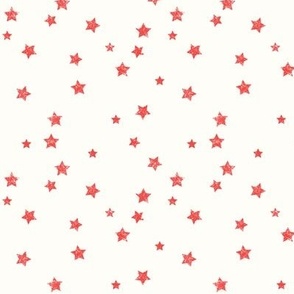 Distressed Stars Bright Red on white - Small 
