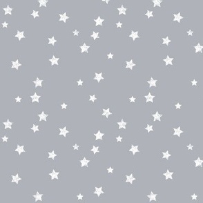 Distressed Stars white on Mid Grey - Small 