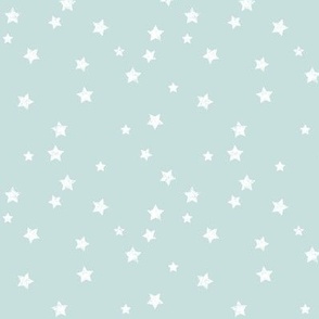 Distressed Stars white on pale Dusky Blue - Small 
