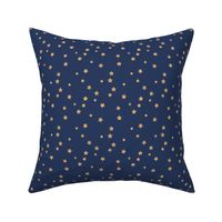 Distressed Stars  Yellow Ochre on Dark Blue (navy) - Small 