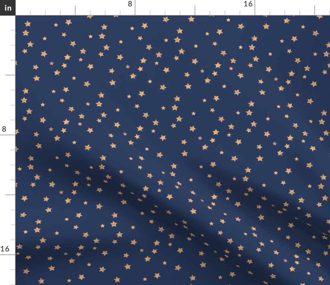 Distressed Stars  Yellow Ochre on Dark Blue (navy) - Small 