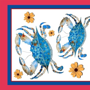 Maryland Blue Crab and Black-Eyed Susan Tea Towel