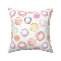 Sugary dolce donuts - pastel watercolor sweets for kids baby nursery - tender sweet dessert b144-4