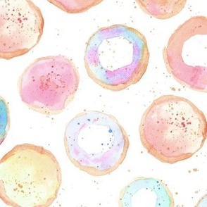 Sugary dolce donuts - pastel watercolor sweets for kids baby nursery - tender sweet dessert b144-4