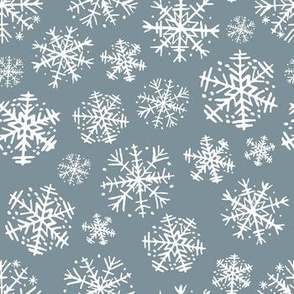 its christmas snowflakes on grey  pastel 