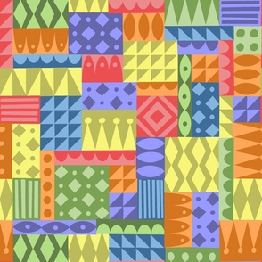 Happy Birthday - Colorful Celebration - Geometric Playground - Vibrant Modern Quilt - shw1027 aa - medium scale
