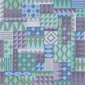 Happy Birthday - Colorful Celebration - Geometric Playground - Seaglass Modern Quilt - shw1027 bb - medium scale