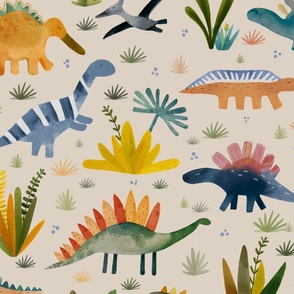 Jurassic - Dinosaur land beige L