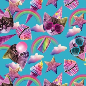 Kitty Sweet Rainbow Print