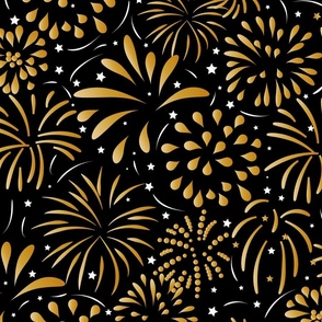 Party Fireworks- Gold Dazzling Sky- Large Scale