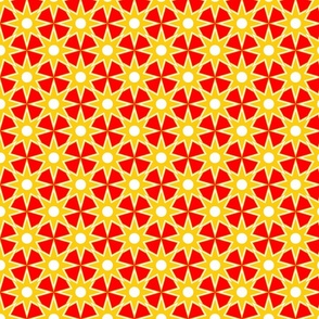 Reach out, Touch Me -  Sunny Diamond Stars in The Sky - Red Metallic Golden Yellow White - Holidays Joy Party - Rich Geometric Retro Funny Pattern - Small