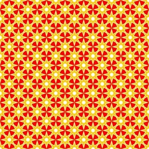 Reach out, Touch Me -  Sunny Diamond Stars in The Sky - Red Metallic Golden Yellow White - Holidays Joy Party - Rich Geometric Retro Funny Pattern - 2 Smaller